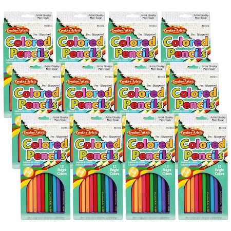 Charles Leonard Pre-Sharpened Colored Pencils, 12 Assorted Colors Per Set, 7''es, 12PK 67512
